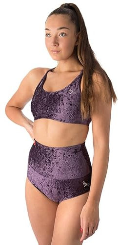 Dragonfly Sports Samt-BH Nicole Top Damen Bequem, schön geformte Kontorsionsbekleidung | Perfekt für Pole Dance, Yoga und Trainingseinheiten | Material: 80% Polyamid, 20% Elastan Oeko-Tex