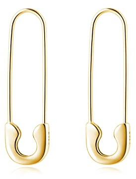 SLUYNZ 925 Sterlingsilber Sicherheitsnadel Creolen Ohrring für Damen Minimalistische 1,4 Creolen Ohrring baumeln