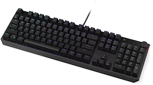 ENDORFY Thock Blue, Kailh Blue clicky switches, teclado mecánico de tamaño completo, diseño QWERTY, teclas PBT, control de volumen, EY5A121