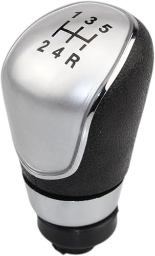 BROEL Universal Pomo Cambio de Marcha Para Ford para Fiesta 2008-2012 perilla palanca cambios funda 5/6 velocidades para maletero Perilla palanca cambios Manual (Color : 5 de plata velocidad)