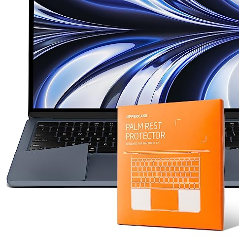 UPPERCASE GhostShield Premium Palm Rest Protector Skin Cover Set, Scratches and Wear Protection, Compatible with MacBook Air 15 2025 2024 2023 with M4/M3/M2, A3241 A3114 A2941, Midnight | Unique 2 Piece Design, Scratches and Wear Protection, Color Matched, Easy No Bubble Application, No-Residue Removal