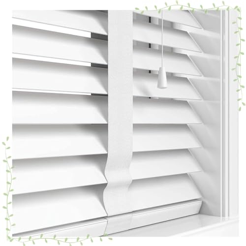 DZHTUF Natürliche Holzjalousien,60cm 65cm 75cm 90cm 105cm 120cm 130cm,Massivholz-Gardinen weiß,horizontale Fensterrollo,Sichtschutz Holz jalousien Fenster innen,W×H-80x200cm/32x79in