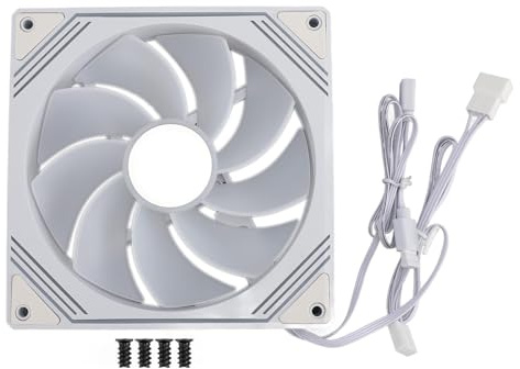 140mm ARGB PWM Chassis Fan, Customizable LEDs Quiet Cooling Fan for CPU PC Computer Case, ARGB Case Cooler Fan Up to 1850RPM, 4Pin Silent Computer CPU Cooler Fans (Reverse white)