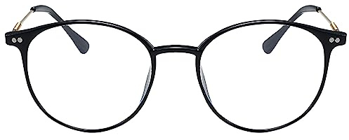 KAEOISFU Superleicht Oval Lesebrille Damen Herren, Runden Blaulichtfilter Computerbrille Lesebrillen, Computer Lesebrillen mit Sehstärke(Schwarz, 1.75)