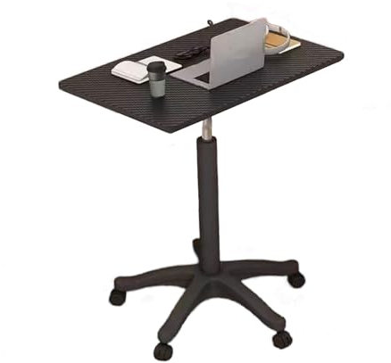 Konferenztisch Klein Konferenztisch aus Stahl, Moderner Minimalistischer Computertisch, Höhenverstellbarer Mobiler Schreibtisch, für Zuhause, Büro(Black,39 * 60 * 59~80cm)