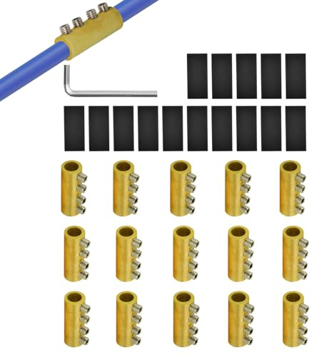 15PCS 10-6 AWG 10 8 6 Gauge Wire Connector Nut Kit, 80A Quick Wiring Connection Terminal & Circuit Connector with Screws & Heat Shrink Tube