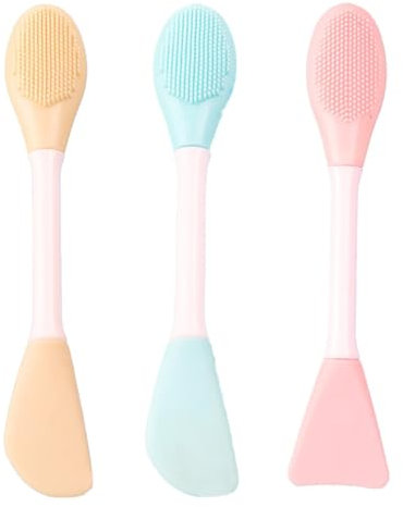3 Pezzi Pennello Maschera Viso Silicone, Spazzola per Maschera, Spazzola Pulizia Viso Morbida, Adatta per Maschera per Dormire, Maschera di Fango, Cura della pelle Estetica