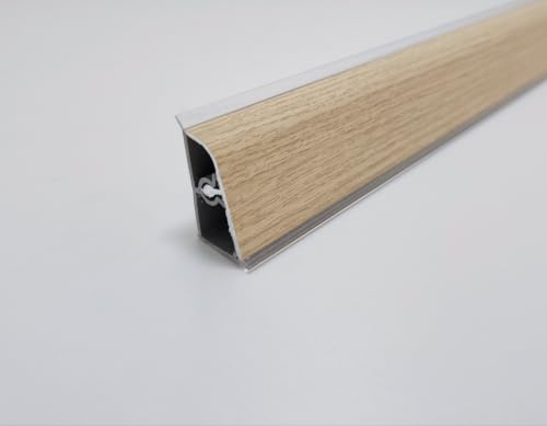Generico Alzatina per Top Cucina in PVC, con la seguente Misura= 120 cm Compresa di 1 Angolo Interno, 1 Angolo Esterno, 1 Tappo SX, 1 Tappo DX. (Diversi Colori). (Rovere Sbiancato, cm 120)