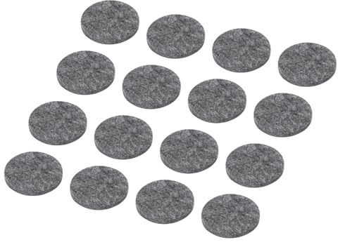 QUARKZMAN 16 stycken självhäftande filt 50 mm rund liten filtglidare för stolar, halkfria kuddar, möbeltassar, stolben, skydd förhindrar repor för möbler, hårt golv, mörkgrå