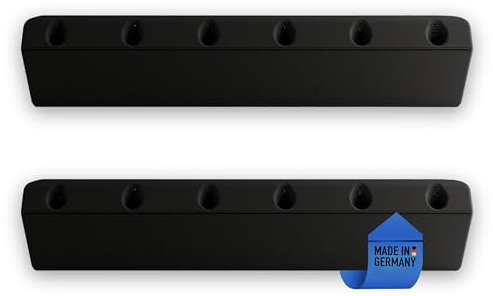 GRIPBLOCKS Dart Wandhalterung für 12 Pfeile, für Steeldarts & Softdarts Dartpfeile, Dart Halterung für Wand – 6er Pfeilhalter aus Kunststoff, Schwarz, Premium Finish (2 Stück)