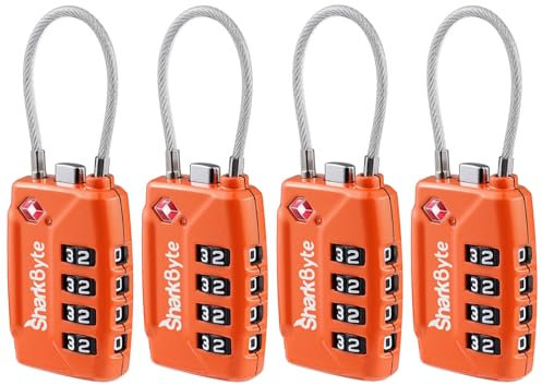 SharkByte TSA Kofferschloss – 4er-Pack, TSA-konform & flexibel einsetzbar