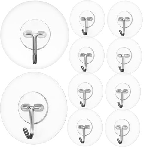 ABOOFAN 12pièces Lot De Crochets Adhésifs Sans Perçage Pour Suspendre Vêtements Clés Et Accessoires Cuisine Et Salle De Bain