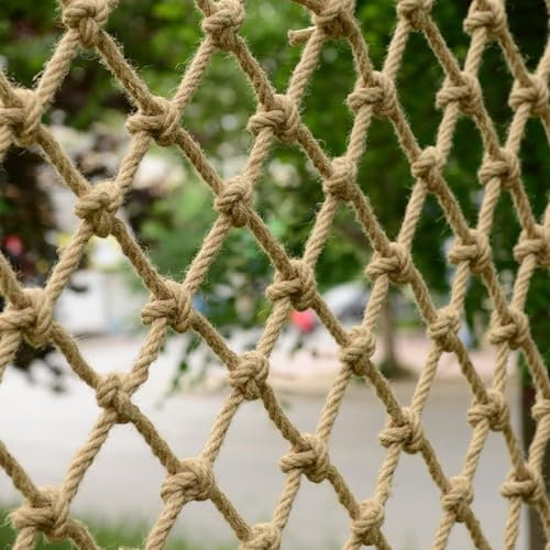 Rete per recinzione anti-caduta per bambini e rete di sicurezza per animali domestici, corda di iuta spessa intrecciata a mano e resistente alla deformazione, decorativa, per uso interno ed esterno