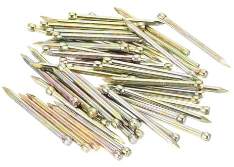Unifizz 100pcs 35mm Finishing Nails Carbon Steel Headless Nails for Picture Hanging, Small Hardware Nails for Wood Frame, Wall Trim, Baseboards and Art Projects,Color Zinc