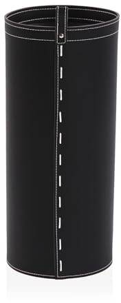 DRW Porte-Parapluie Rond en Cuir Noir 48 x 20 x 20 cm