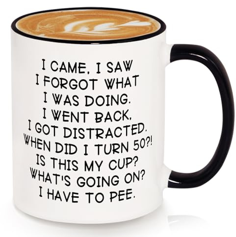 SteadStyle Funny 50th Birthday Gifts for Women Men Mug 325ml/11oz | Gag 50th Birthday Decoration Gift Idea for Her Him Mum Dad Sister Best Friends, 1976 Bday Present for 60 Year Old Coffee Cup