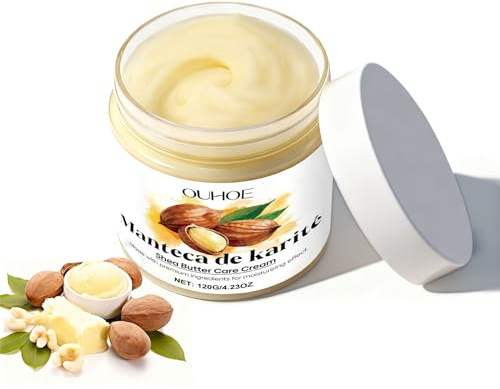 120 g di burro di karité biologico, crema di burro di karité pura e naturale, burro di karité naturale e liscio per il corpo, burro di karité adatto a tutti i tipi di pelle e capelli