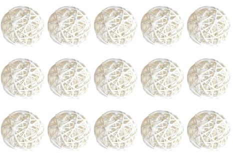 jojofuny 15 Bolas Ornamentales de Plástico Blanco de 5 Cm, Resistentes y Creativas para Colgar en Oficinas y Adornos Navideños