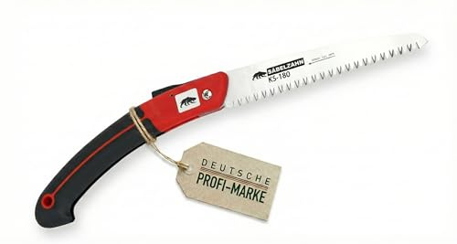 SÄBELZAHN Profi Baumpfleger-Klappsäge KS-180 – 18cm Astsäge mit geradem Sägeblatt – Extrem scharfe Handsäge für Garten & GaLaBau – Ergonomische Klappsäge für präzise Schnitte & Baumpflege