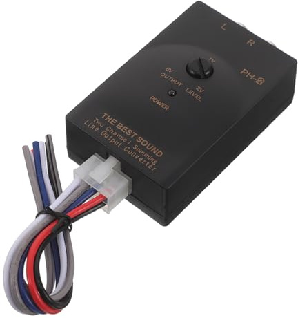 EPIGEIST Car Audio 2-channel Rca High to Low Line Output Converter with Delay Function, Noise Reduction, Compatible with Subwoofer and Amplifier for Vehicle Audio Systems