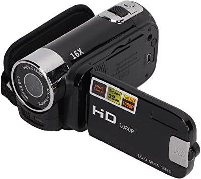 Srliya Caméra Vidéo Caméscope Enregistreur de Caméra Full HD Rotation à 270 ° écran Couleur 2,7 Pouces Caméscopes Numériques Zoom 16X (Noire)