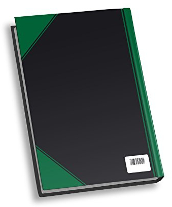 Kladde / Notizbuch / DIN A5 / 96 Blatt / blanko / schwarz mit grünen Ecken