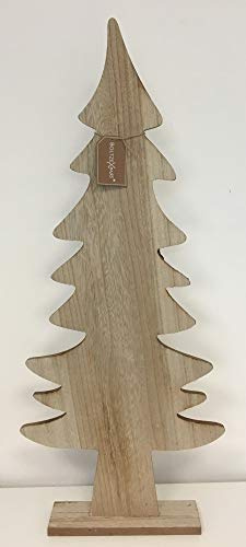 Boltze Dekoaufsteller Kjell Höhe 30 cm 1 Stück Tannenbaum Figur Holz Dekoration Weihnachten ( 31,5 x 12,2 x 5 cm.)