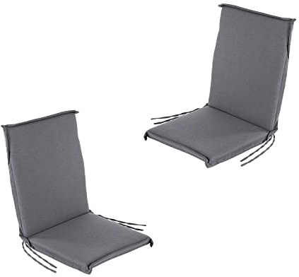 Edenjardi Pack 2 Cojines para sillón de jardín reclinable estándar Olefin Color Gris, Medidas 92x42x4 cm, No Pierde Color, Desenfundable, Funda de cojín con Relleno para sillas de terraza
