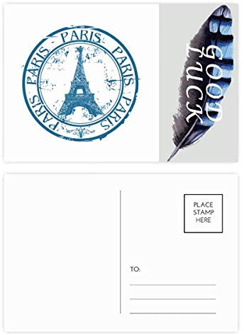 Paris Frankreich Eiffelturm Classic Country City Lucky Feder Postkarten-Set Dankeskarte Versandseite 20 Stück