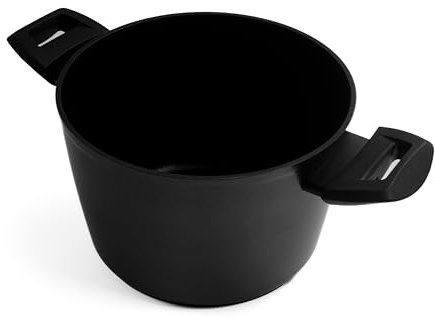 Zanetti Evolution Pentola 20 cm Diametro, Pentola per Induzione, Fondo Antiaderente, Pentola Alta Tutti i Piani Cottura, Impugnatura Comoda, Colore Nero