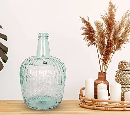 Garrafa Damajuana Vidrio Rayado 8L – Vidrio Resistente y Reciclado – Perfecta para Decoración y Almacenamiento de Líquidos – Apta para Uso Doméstico y Profesional