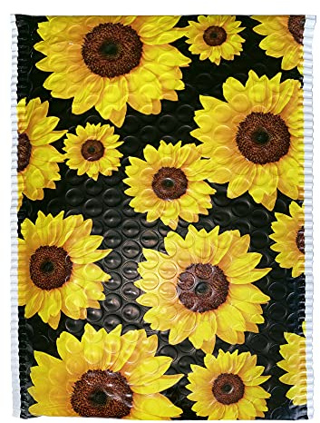 Great Papers! Bubble Mailer, Self-Sealing and Tear Resistant, Sunflowers, 6 x 10, 50 pack (074108),Black