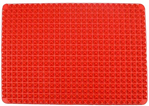 2pcs Non Stick Silicone Mat Baking Cooking Oven Sheets Pyramid Pan Fat Reducing Heat-Resistant Tray for Grilling BBQ Roasting Tray