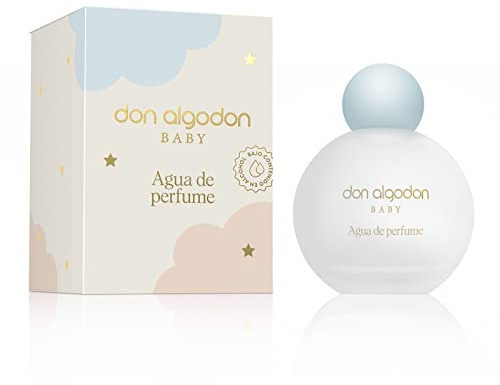 Don Algodon Baby Agua de Perfume Algodón Eau de Parfum apta recién nacidos, 93% natural, vegana, con agentes hidratantes .1ud, 100 ml