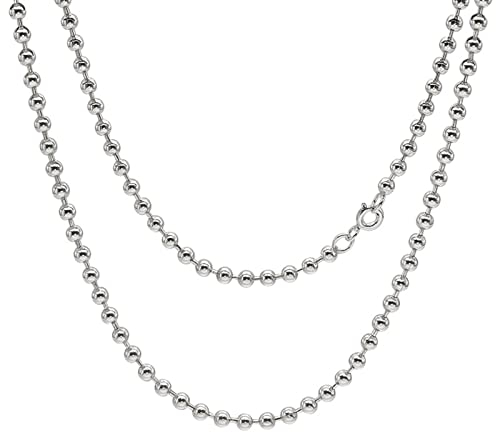 ANAZOZ Kette Silber Herren 65 cm, Halskette Damen Ohne Anhänger Beadmm bis Kette Silber 2,5mm Breit