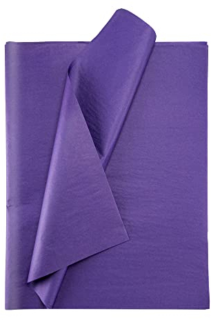 Seidenpapier bunt – 50 Blatt – 50 x 75 cm – Verpackungsmaterial für Kerzen, Kleidung, Seife – als Bastelpapier, Geschenkpapier – Hochzeit, Weihnachten – Füllmaterial in Versandkartons – VIOLETT