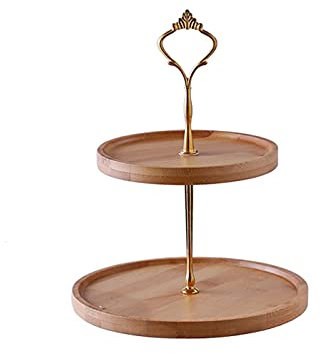 OQHAIR Soporte para Tartas Soporte para Tartas de 2 Capas Soporte para Postres con Corona Creativa Soporte para exhibición de Pasteles Redondo Desmontable Soporte para repostería para té