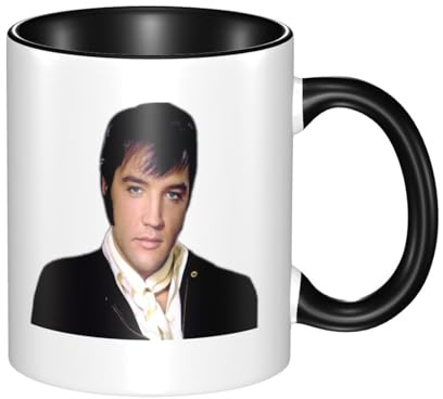 Singer Rock-Presley Ceramic Coffee Mug Novelty Tea Cups Coffee Mug Cup with Handle Perfect Music Lovers Gift for Fans
