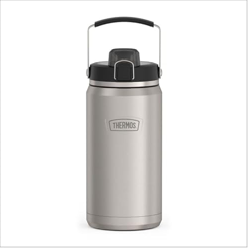 THERMOS ICON SERIES Stainless Steel Water Bottle with Spout - 64 Ounce, Matte Stainless Steel - Vacuum Insulated Water Bottle with Lid