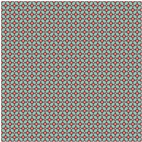 Wallario Wandbild aus Acryl, 50 x 50 cm, freischwebende Optik - Muster mit Kreuzen, Kreisen und Vierecken, in rot, braun und grün