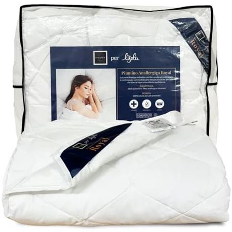 Daunex Coppia di Piumoni Una Piazza e Mezza, 200 x 200 cm, Piumino Anallergico, 4 Stagioni, 1 Piumone Medium + 1 Piumone Light, Atossico e Antiacaro, Made in Italy. Modello: Royal 4 Stagioni