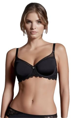 LEPEL Belseno Soiree Women's Bra with Underwired Preformed Cup 481, Black, 38C