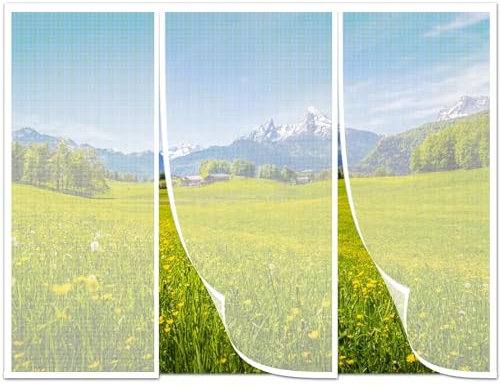 Fliegengitter Tür 300x260cm insektenschutz Super Feines Netz Fliegen Vorhang Moskitovorhang Magnet Behalte Bugs aus Können Frischen Luft,Hand Frei,Weiß