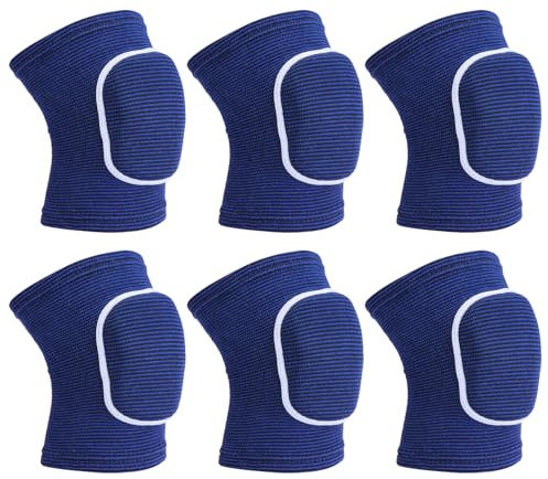 PATIKIL M Taglia Ginocchiere Protettive, 3 Paia di Ginocchiere Spugna per Pallavolo, Traspiranti, per Ballo, per Donne e Uomini, Calcio, Basket, Allenamento, Blu