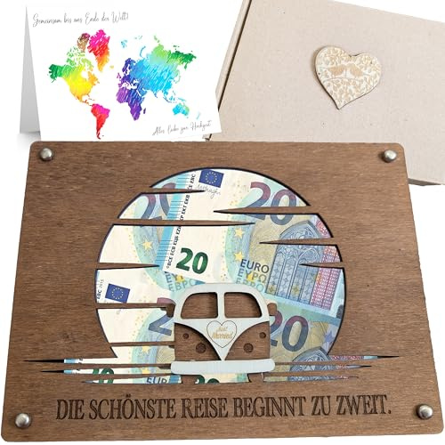 Woodland Mail Geldgeschenk Hochzeit Hochzeitsgeschenke für Brautpaar Geldgeschenke Verpackung mit Hochzeitskarte (Die schönste Reise)