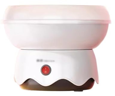 CASEGO Zuckerwattemaschine für den Haushalt, klein, vollautomatisch, selbstgemacht, Baumwolle, Blumenfarben, Zuckerspielzeugmaschine, Retro (White)