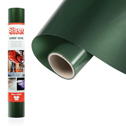 Siser Electric Olive, 30cm x 1m, thermotransferierbares, schillerndes Transfer-Vinyl für die individuelle Gestaltung von Stoffen, Kleidung und Accessoires, Bastelartikel, leicht zu schneiden