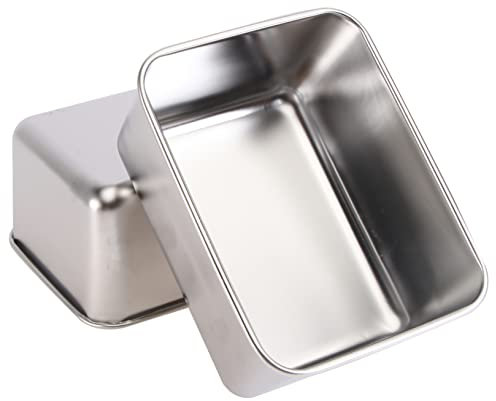 Ciieeo 3 Juegos Caja Cuadrada De Acero Inoxidable Pan Para Hornear Moldes Pan Tostadora Horno Sartenes Contenedores De Comida Muffin Contenedor Rectangular Tostadora 2 piezas * 3