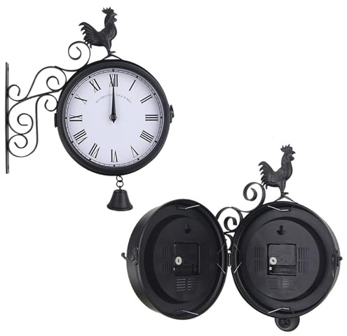 Garneck Wetterfeste Aussenuhr Outdoor Uhr Wall Clock Retro-hängeuhr Wanduhr Außen Wetterfest Wanduhr Bahnhof Outdoor Uhr Herren Wohnzimmeruhr Modern Modern Wohnzimmer