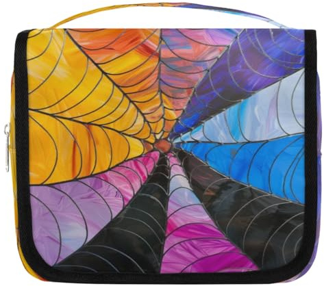 Trousse de toilette de voyage colorée en toile d'araignée pour femmes, hommes, filles, garçons, enfants, trousse de maquillage, trousse de toilette à suspendre, trousse de toilette, trousse de douche,